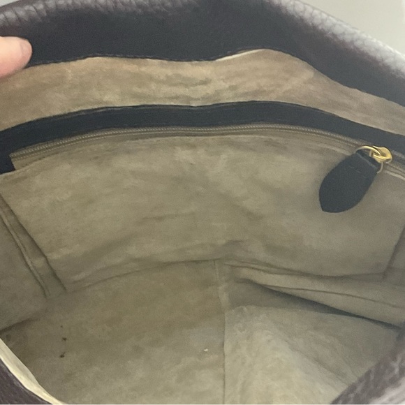 Barr and Barr New York Pebbled Brown Leather Bag Gold Hardware Shoulder Bag - Picture 9 of 15